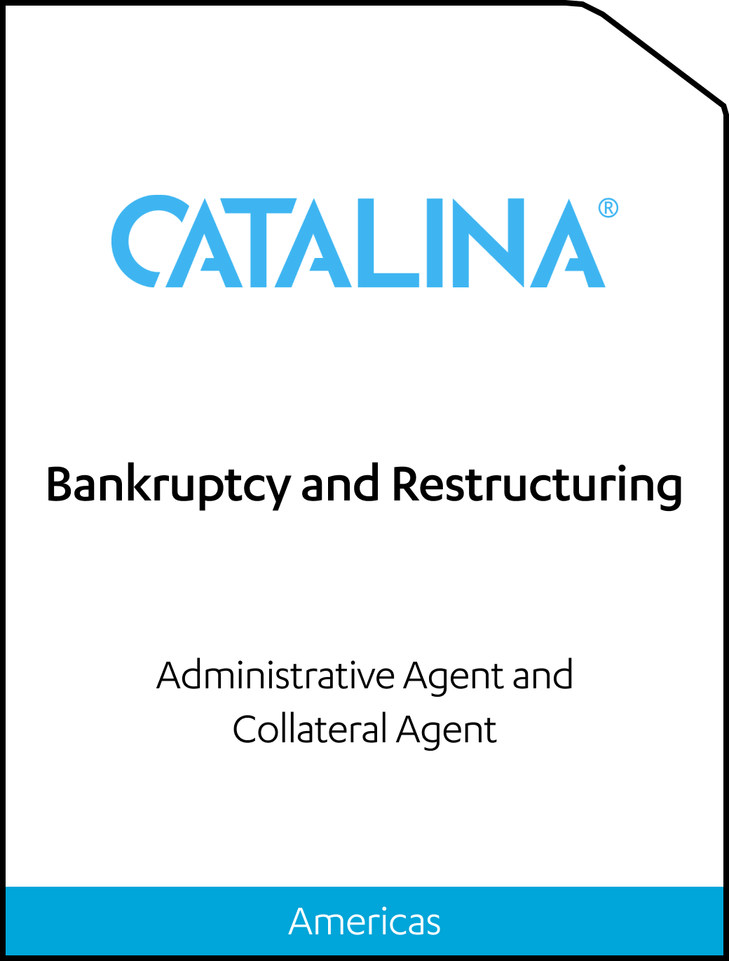 Catalina Bankruptcy and Restructuring Tombstone