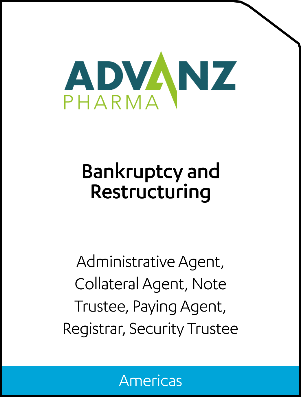 Advanz Pharma Bankruptcy and Restructuring Tombstone