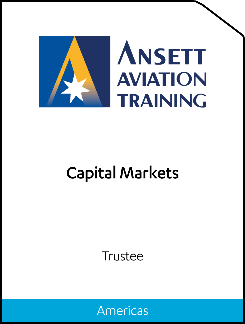 Ansett Aviation Training Capital Markets Tombstone